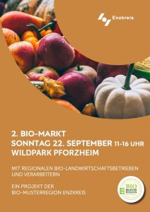 Wildpark Pforzheim mit der Ankündigung des Markts
